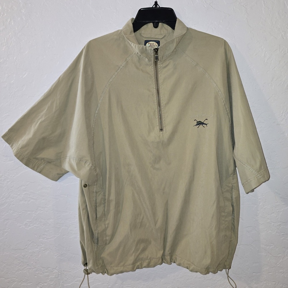 Tommy Bahama Birdie Zip Men's Golf Jacket Mercedes Benz Logo Size L Short Sleeve